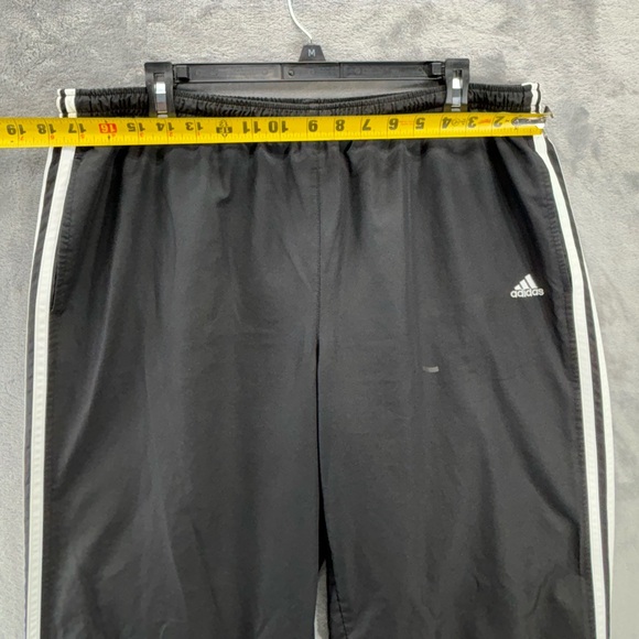 Adidas Black White Mens XL Zip Joggers Workout ActiveWear Athleisure 3 Stripe - Picture 4 of 16
